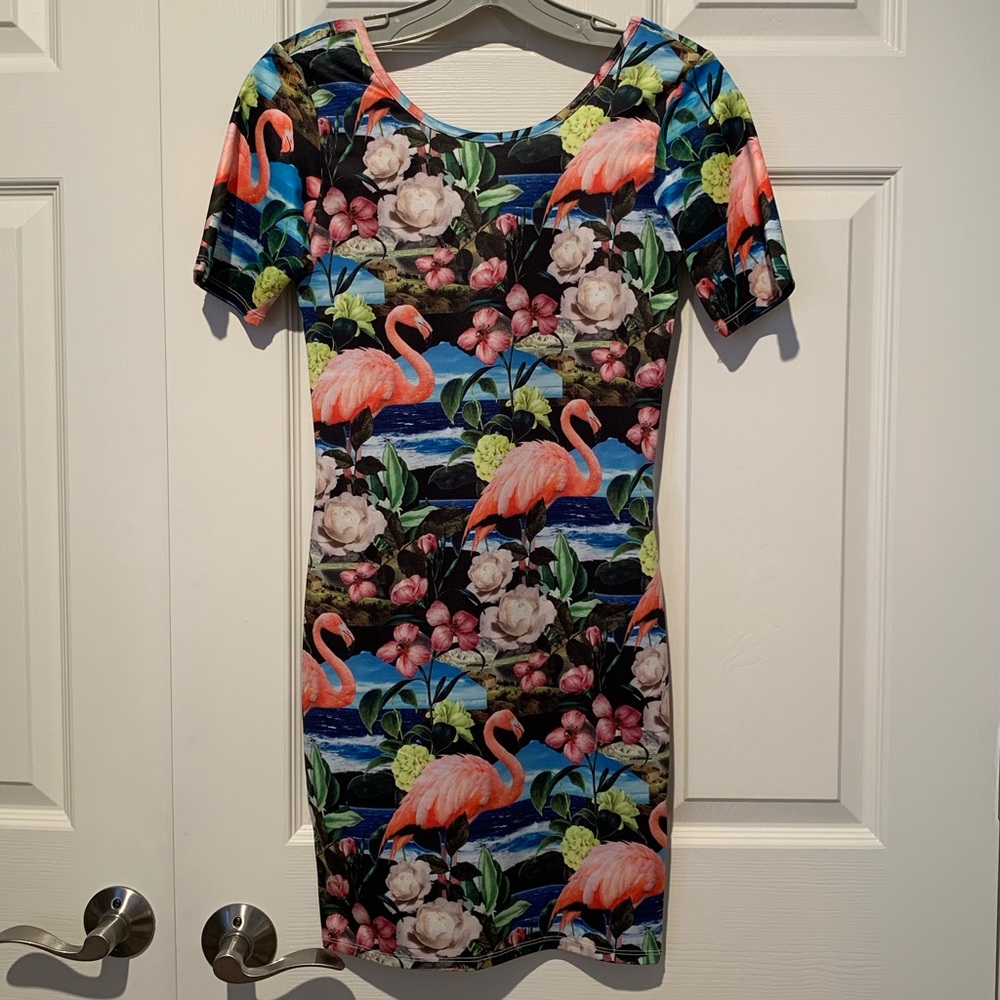 TopShop floral flamingo mini dress 2